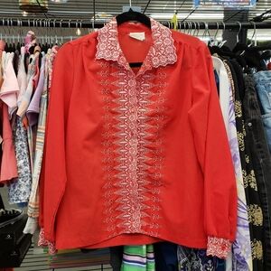 vintage 1970s Eyelet Blouse